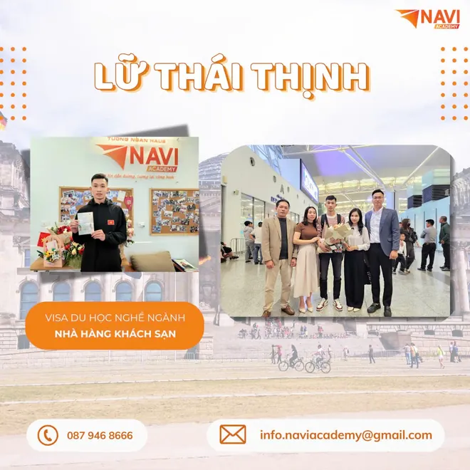 Học viên NAVI Lữ Thái Thịnh du học nghề nhà hàng khách sạn