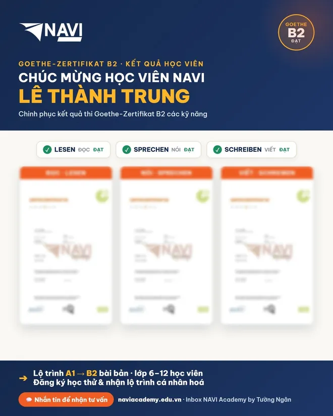 Học viên NAVI hoàn thành lộ trình A1 lên B2