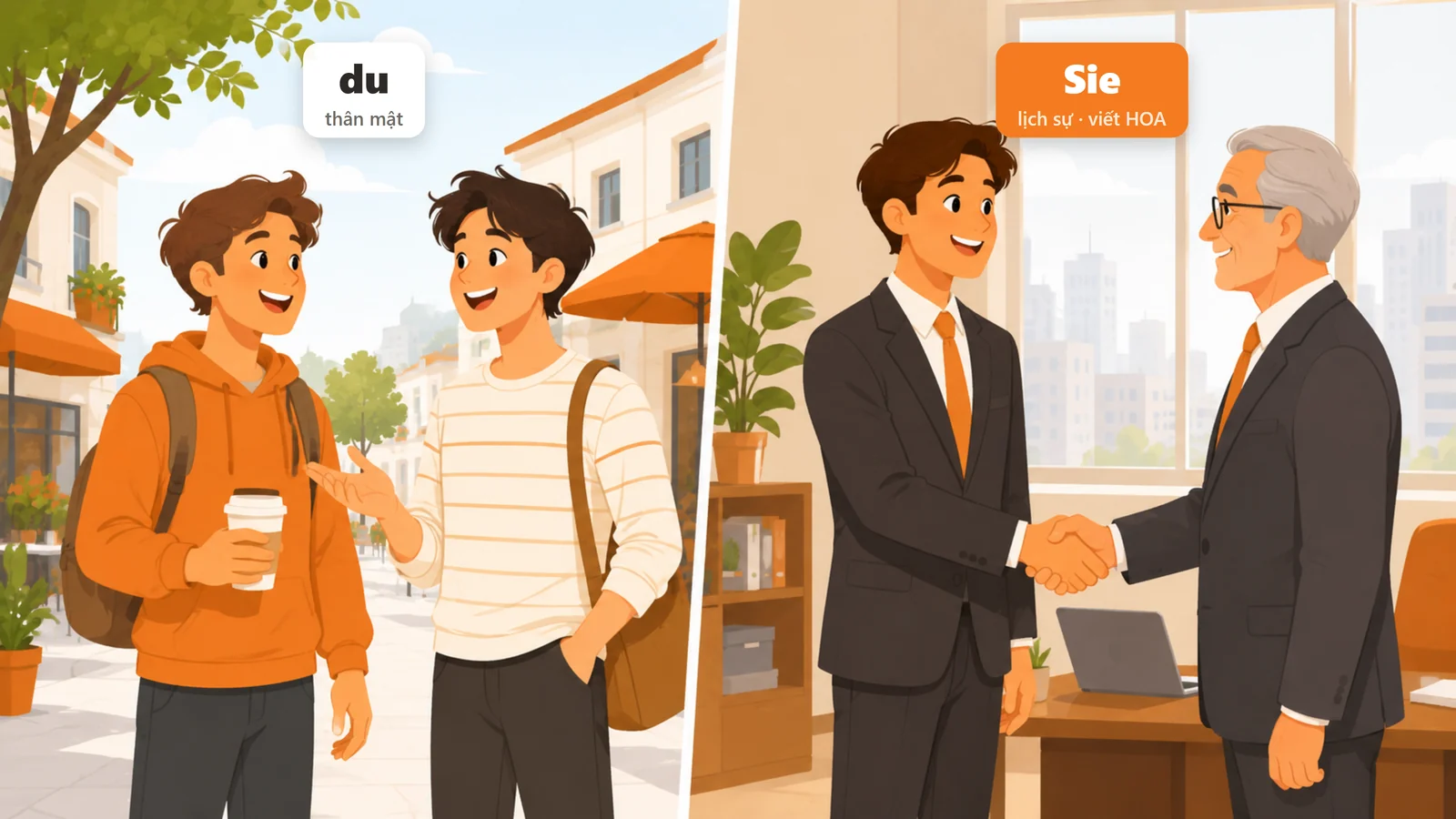 “du” hay “Sie”? Cách xưng hô thân mật và lịch sự trong tiếng Đức